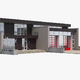 3D Modern Fire Station Building model